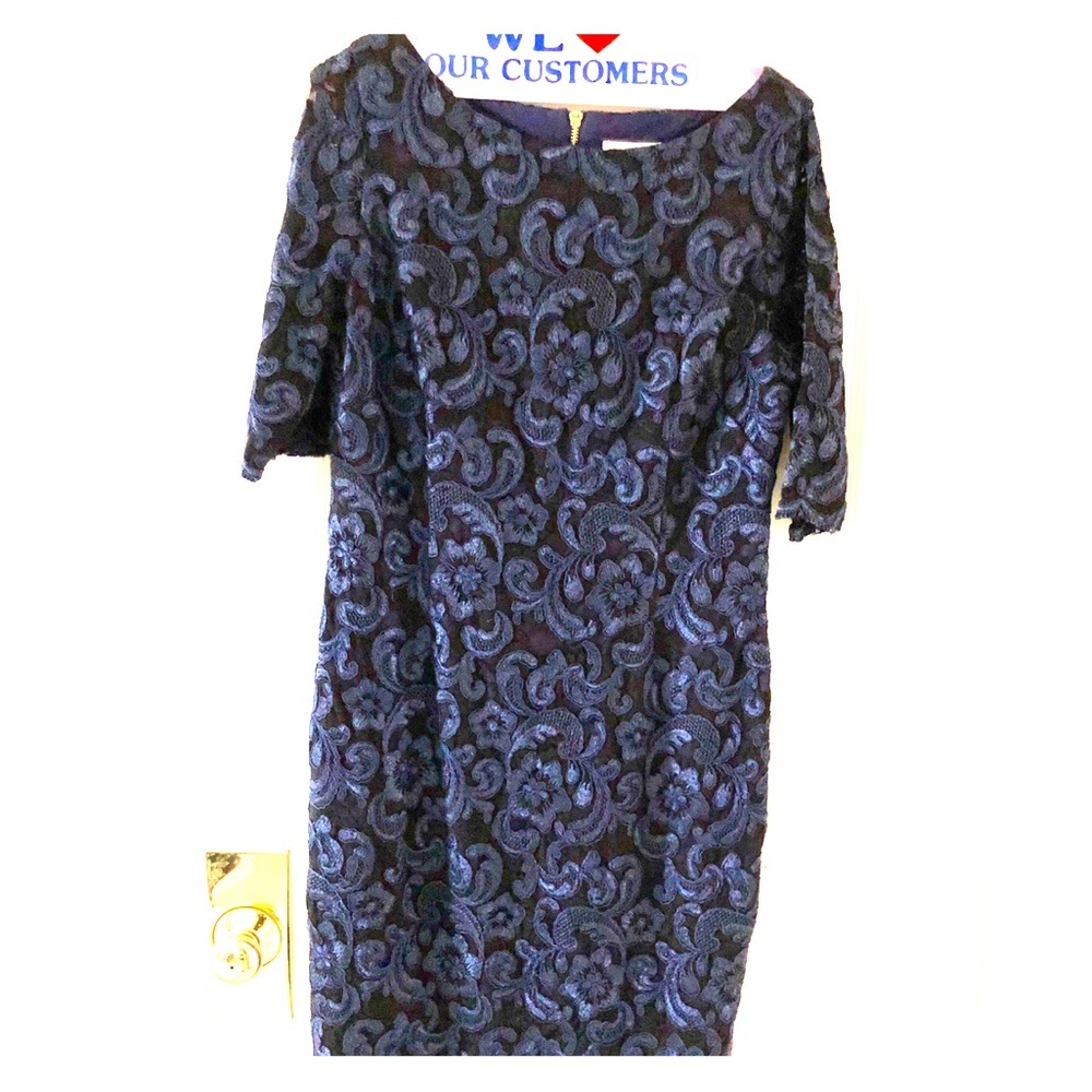 Eliza J blue lace cocktail dress